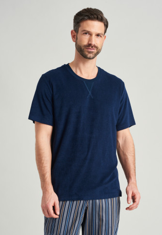 Shirt Kurzarm Frottee Nachtblau Mix Relax Schiesser