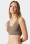 Bustier microfiber removable pads brown - Invisible Soft