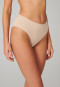 Slip taglio bikini confezione da 3 cotone biologico sabbia - 95/5