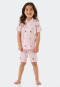 Pajamas short organic cotton button placket unicorns rosé - Girls World