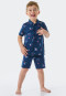 Pajamas short organic cotton button placket seal pirates dark blue - Boys World