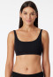 Bustier double rib organic cotton black - Pure Rib