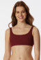 Bralette in cotone biologico a doppia costa, color terracotta - Pure Rib