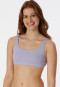 Bralette a doppia costa in cotone biologico, lilla - Pure Rib