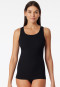 Tank top double rib organic cotton black - Pure Rib