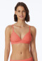 Soft bra double rib removable pads peach - Pure Rib