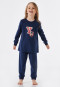 Pajamas long fleece cuffs sorceress college dark blue - Cat Zoe