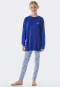 Pyjama lang interlock biologisch katoen manchetten sterren blauw - Teens Nightwear