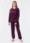 Pajamas long terrycloth cuffs aubergine - Teens Nightwear