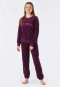 Pyjama lang badstof manchetten aubergine - Teens Nightwear