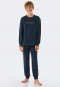Pajamas long sweat fabric organic cotton cuffs San Francisco midnight blue - Teens Nightwear