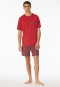 Short pyjamas Organic Cotton checks chilli red - Comfort Nightwear