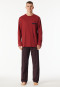 Long pyjamas Organic Cotton stripes dark red - Comfort Nightwear