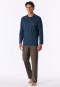 Lange pyjama, diepblauw met patroon - Comfort Nightwear