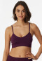 Bralette con scollo a V e spalline regolabili, color prugna - Seamless matt