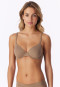 Underwired bra with floating cups, nougat - Unique Micro