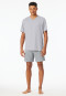 Short pyjamas V-neck chest pocket silver patterned - Comfort Essentials