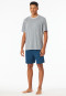 Short pyjamas with silver patterned chest pocket - Comfort Essentials