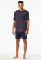 Short pyjamas with navy patterned chest pocket - Comfort Essentials