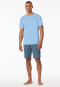 Schlafanzug kurz pacific blue gemustert - Casual Essentials