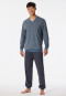 Schlafanzug lang Bündchen Karos graphit - Comfort Nightwear