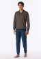 Schlafanzug lang Bündchen deep blue gemustert - Comfort Nightwear