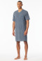 Nachthemd kurzarm Organic Cotton V-Ausschnitt Brusttasche graphit kariert - Comfort Nightwear