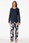 Pyjama lang gebloemd navy - Comfort Nightwear