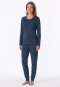Schlafanzug lang Bündchen Punkte ultra violett - Casual Essentials