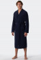 Light terry cloth bathrobe dark blue - Feather Terry