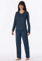 Schlafanzug lang Punkte deep blue - Casual Essentials