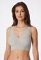 Bustier microvezel uitneembare pads grijs jaspé - Invisible Soft