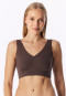 Bustier van microvezel met uitneembare pads, donkerbruin - Invisible Soft