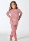 Schlafanzug lang Velour Bündchen Ringel Herz altrosa - Kids Nightwear