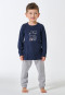Schlafanzug lang Interlock Bündchen grau-meliert - Kids Nightwear