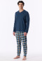 Pigiama lungo con polsini, blu intenso - Casual Essentials