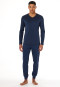 Lange pyjama met manchetten, deep sea blue - Casual Essentials