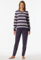 Pyjama lange frottee streepjes indigo - Casual Essentials