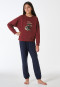 Schlafanzug lang Sweatware Bündchen burgund - Teens Nightwear