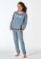 Schlafanzug lang Sweatware Bündchen mineral - Nightwear