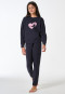 Pyjama lange sweatware manchetten navy - Nightwear