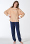 Pigiama lungo in spugna a righe multicolore - Nightwear