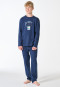 Schlafanzug lang Berge dunkelblau - Nightwear