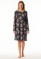 Sleep shirt long-sleeve flowers graphite - Comfort Nightwear