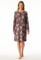 Nachthemd langarm Blumen mauve bedruckt - Comfort Nightwear