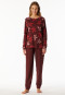Pyjama lange pyjama bloemen wijnrood - Comfort Nightwear