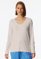 Shirt long-sleeve v-neck off-white - Mix+Relax