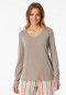 Shirt long-sleeve v-neck clay red - Mix+Relax