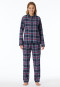 Pyjama lang Webware nachtblau kariert - X-Mas Family