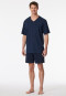 Pyjama korte ruitjes nachtblauw - Comfort Essentials